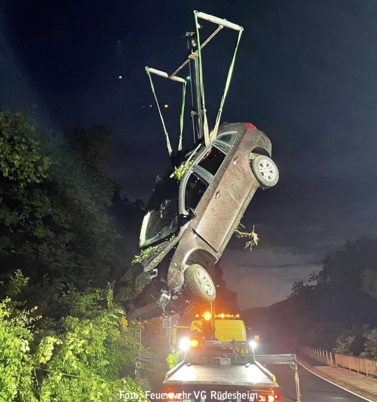 Aus Unbekannter Ursache auf der L108 in Böschung gefahren