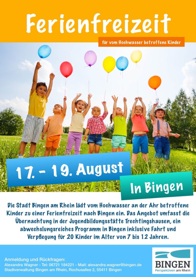 Stadt Bingen lädt Kinder aus dem Ahrtal zur Ferienfreizeit ein