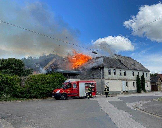Scheune in Seesbach komplett abgebrannt